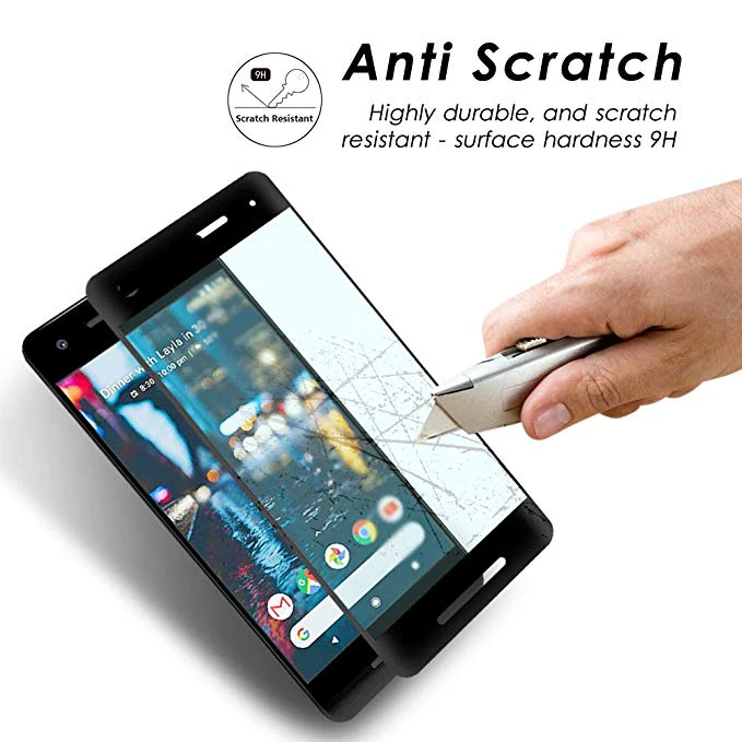 Google Pixel 2 - Tempered Glass Screen Protector - HD Clear - Curved - Full Cover - Image 5