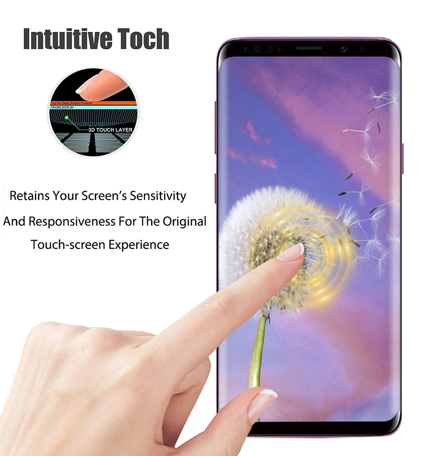 Samsung Galaxy S9 - Tempered Glass Screen Protector - HD Clear - Curved - Full Cover - Image 2