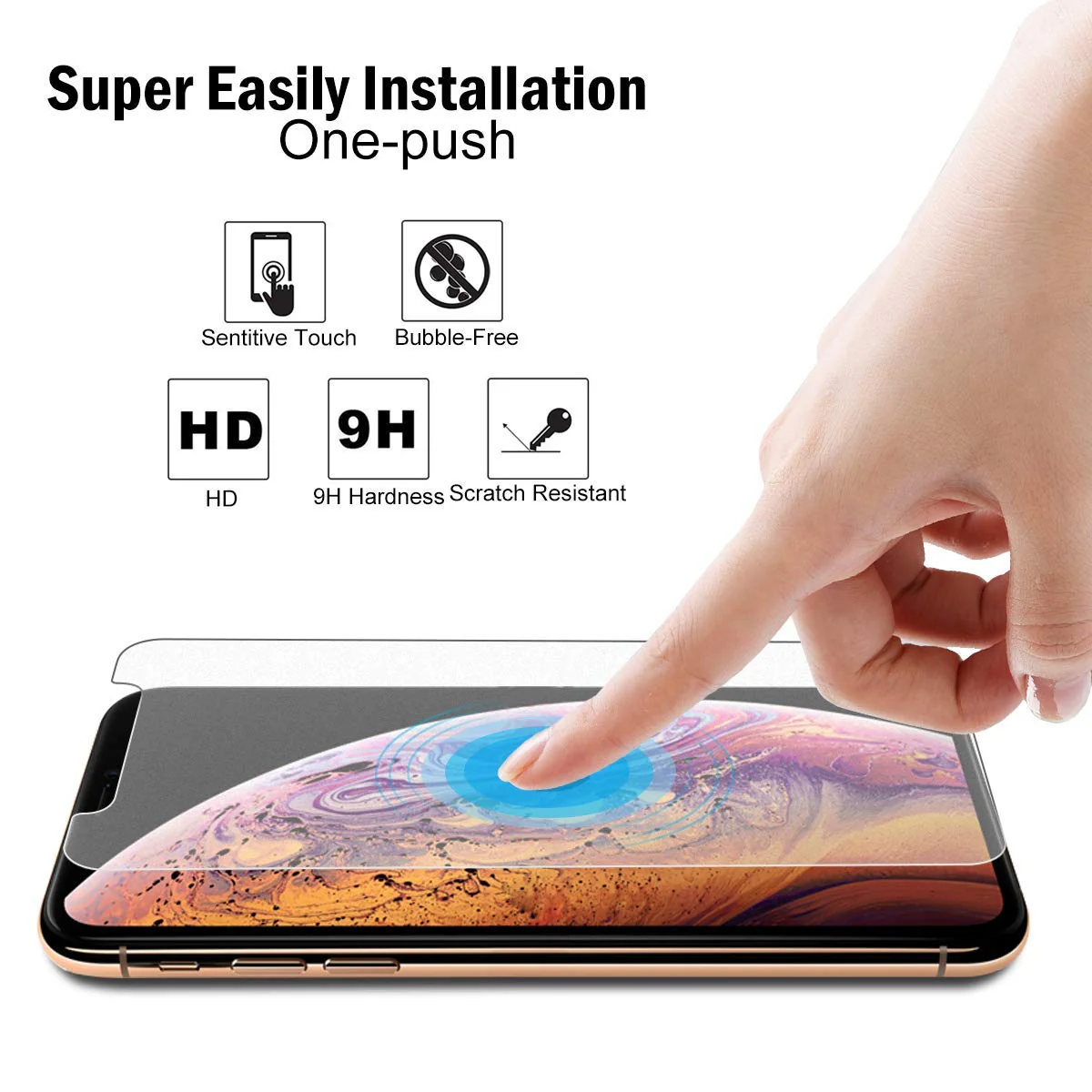 iPhone X/XS/11 Pro - Anti-glare Screen Protector Tempered Glass - Full Cover - Fingerprint Resistant - Image 3