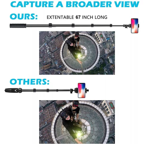 Tripod Selfie Stick Wireless Monopod Remote Shutter Built-in Self-Portrait - ZDRS1 - Image 7
