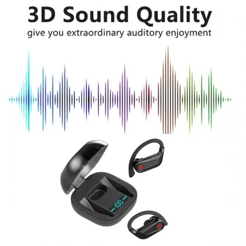 TWS Bluetooth Headphones Wireless Earphones Ear Hook Buds - Black - L95 - Image 6