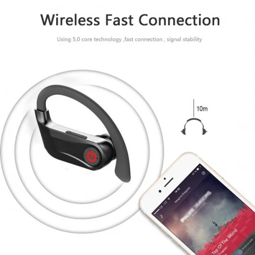 TWS Bluetooth Headphones Wireless Earphones Ear Hook Buds - Black - L95 - Image 7