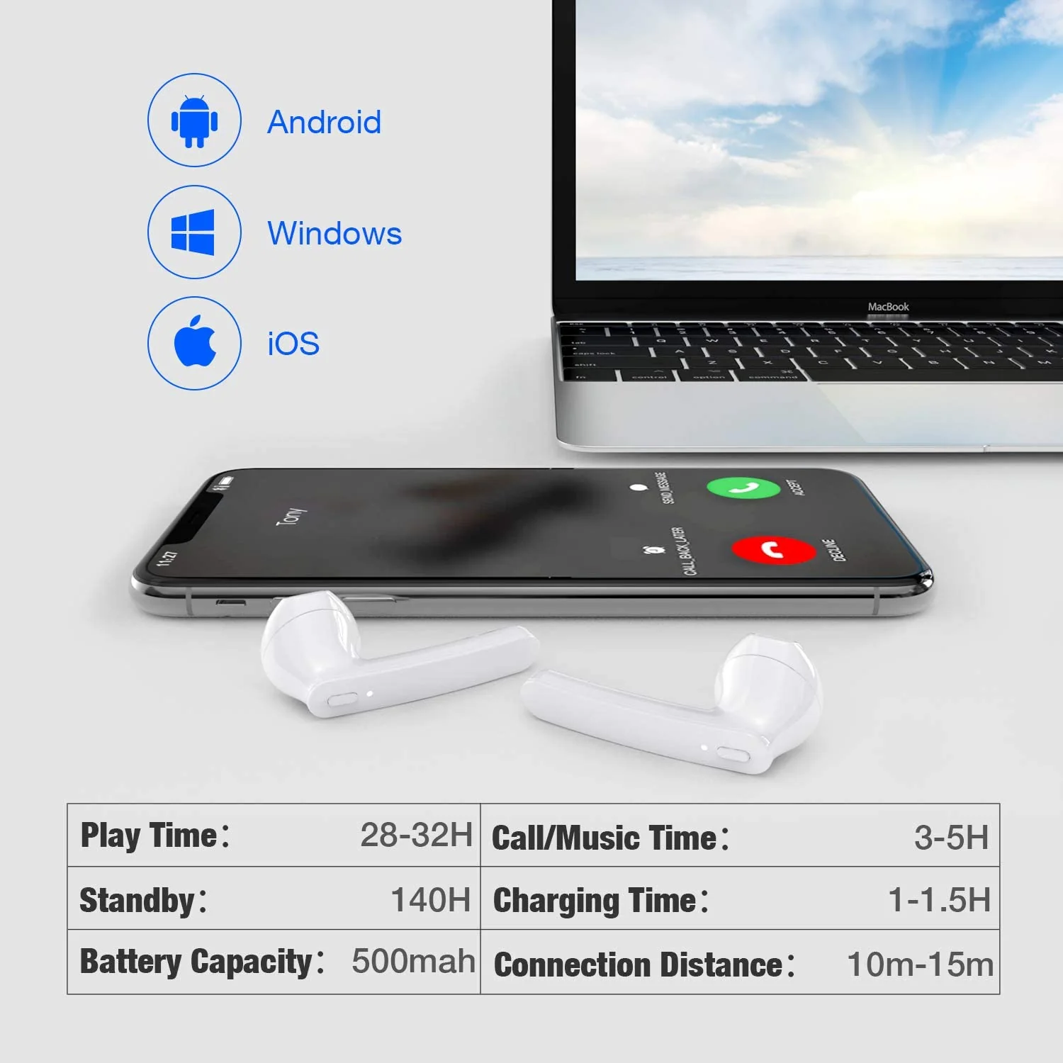TWS Earphones Wireless Earbuds Headphones True Stereo Headset - ZDZ33 - Image 7