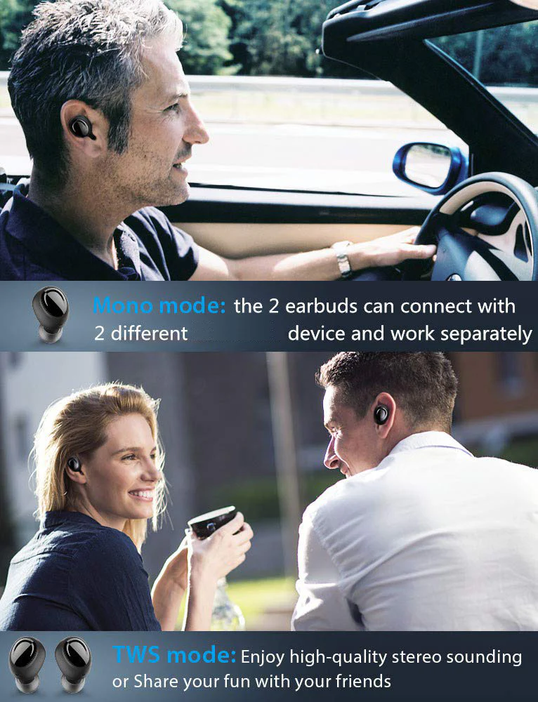 TWS Headphones Wireless Earbuds Earphones True Wireless Stereo Headset - Image 9