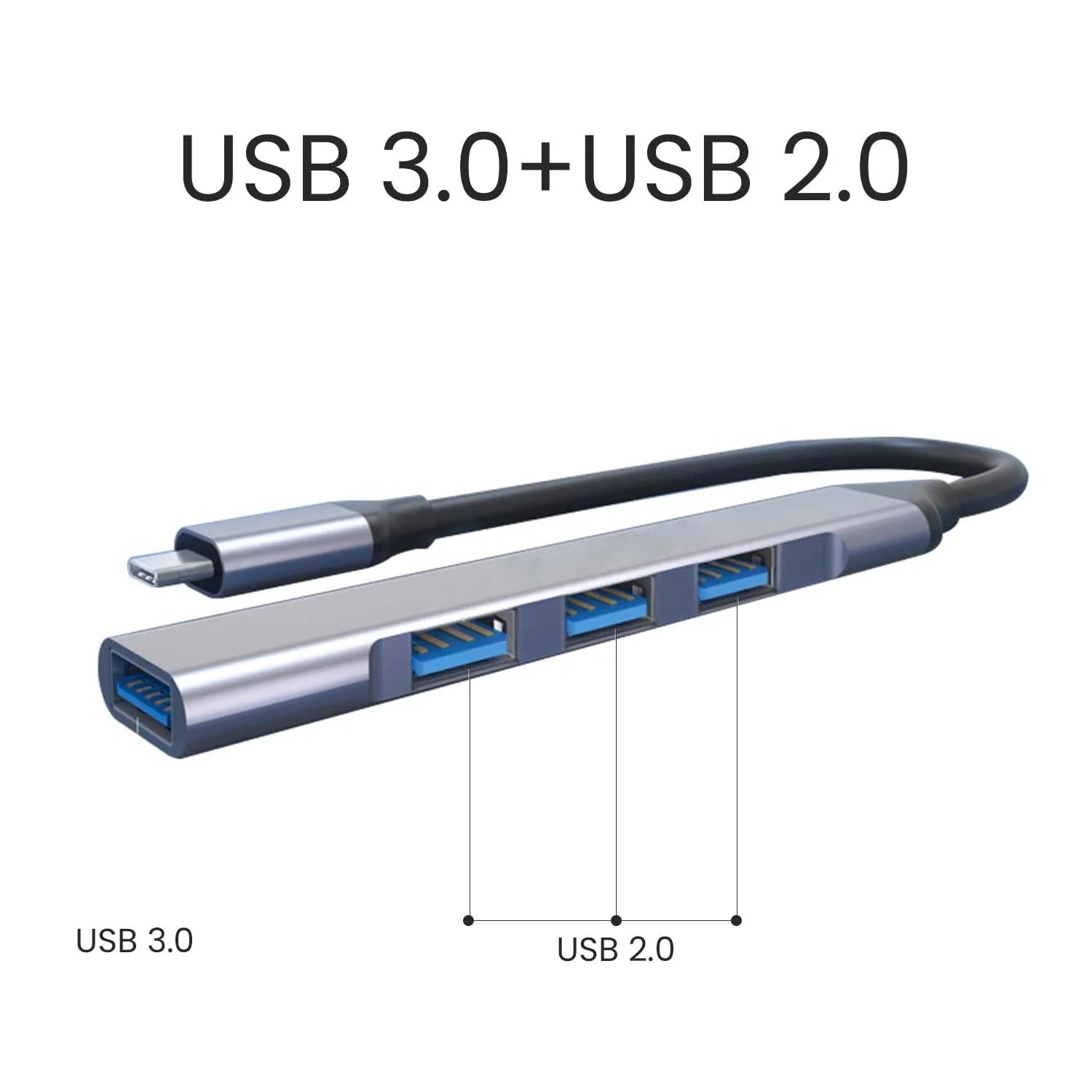 USB-C Adapter 4-in-1 Hub USB-A USB Splitter - ZDZ85 - Image 4