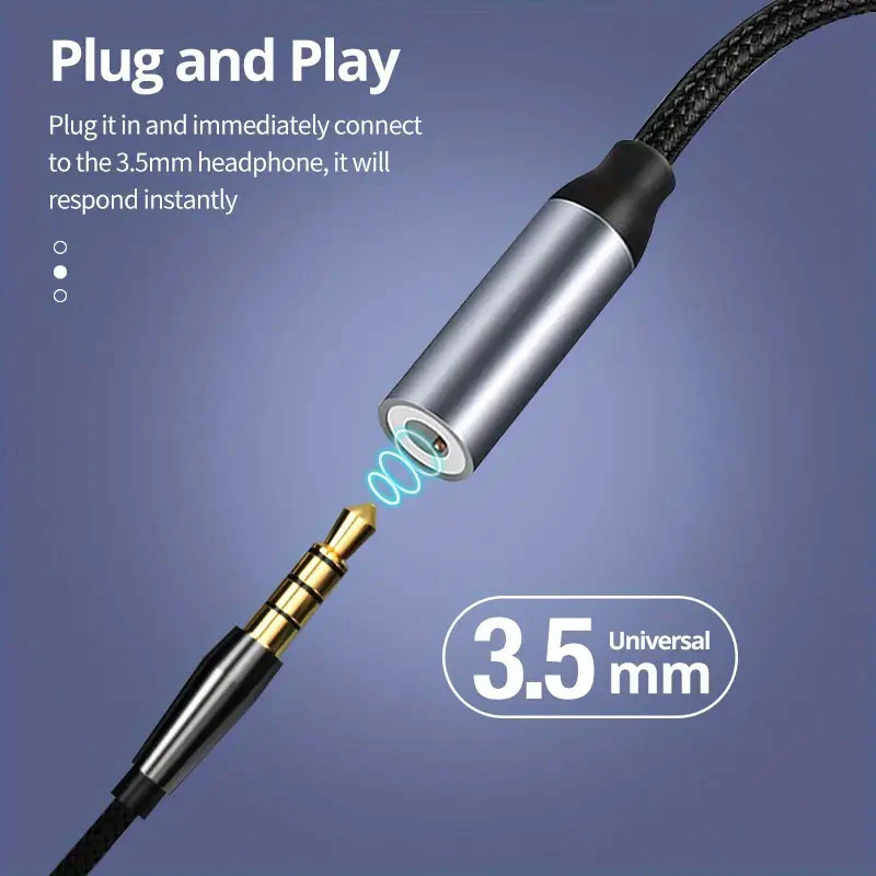 USB-C Earphone Adapter Headphone Audio Jack Port Converter 3.5mm Female to USB-C Male Adaptor Mic Support - ZDS92 - Image 4