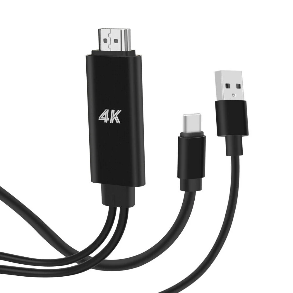 USB-C to 4K HDMI Adapter AV Cable TV Video Hub TYPE-C Charger Port Projector Converter - ZDZX1