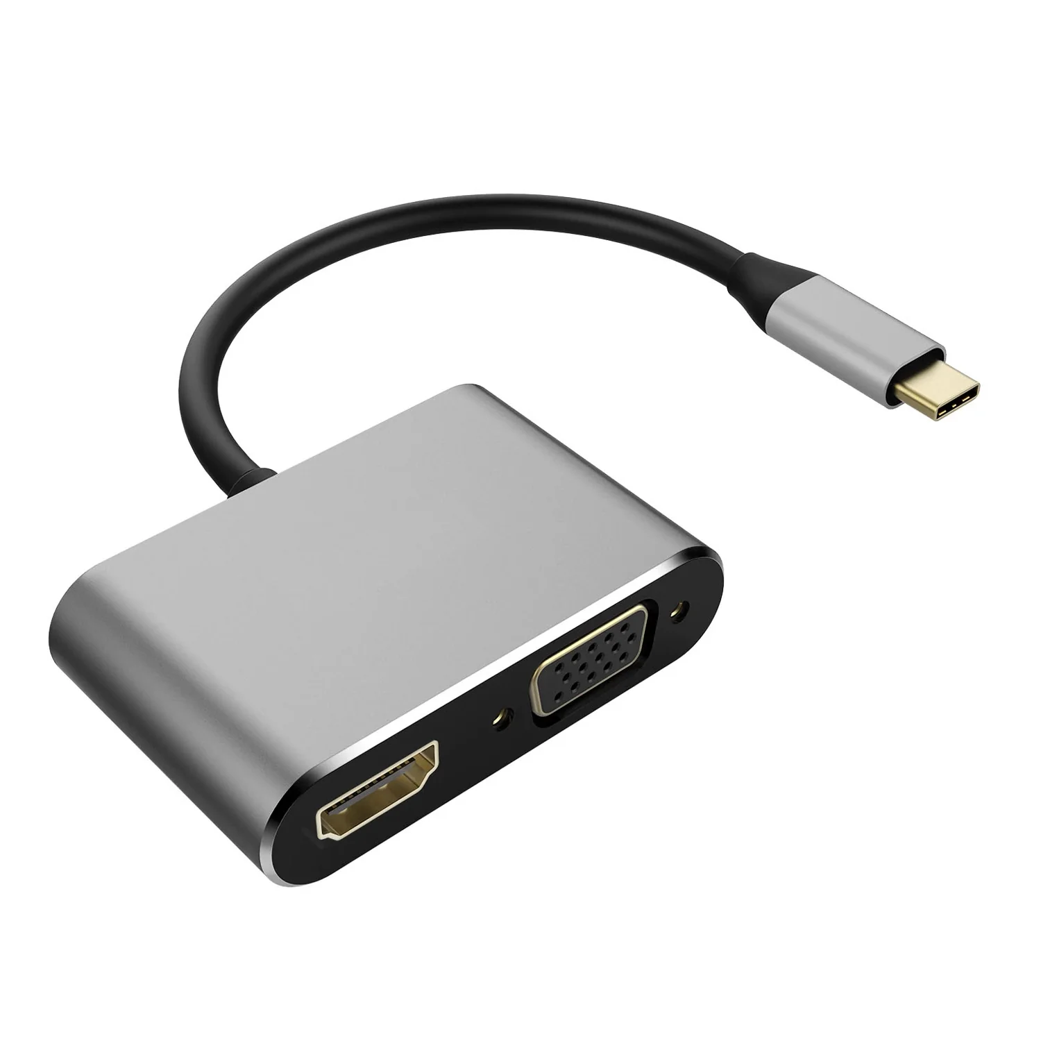 USB-C to HDMI VGA Adapter Video Splitter HDTV Cable TV Video Hub Projector Converter - ZDX98