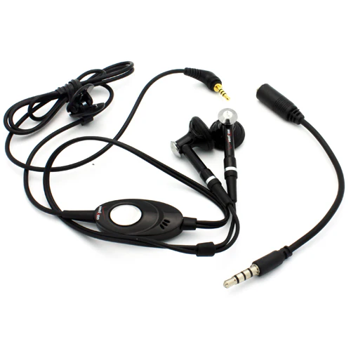 Verizon 2.5mm Earphones with 3.5mm Headphones Adapter - Black - Image 4