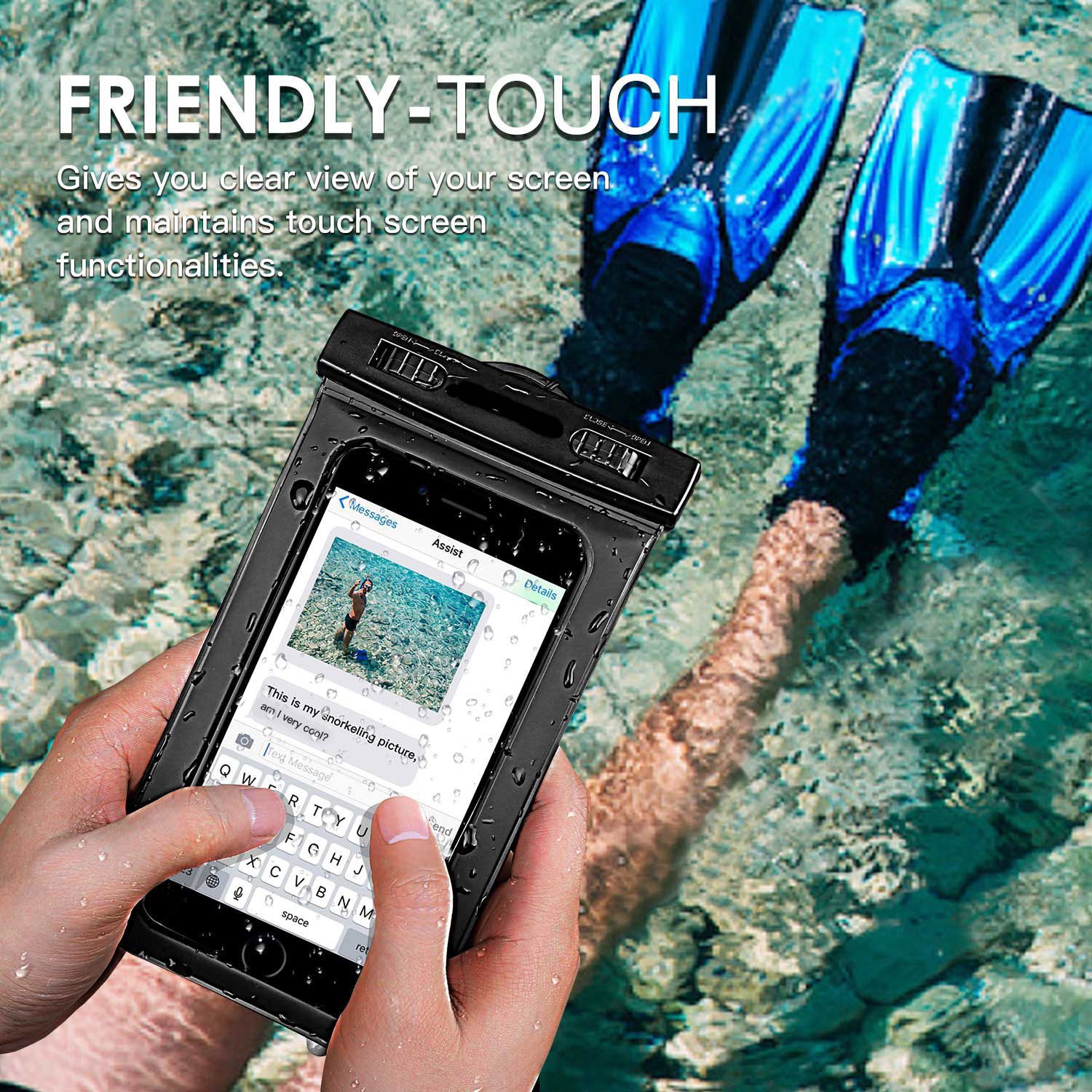 IPX8 Waterproof Case Underwater Transparent Cover - Touch Screen - Clear - Fonus R79 - Image 7