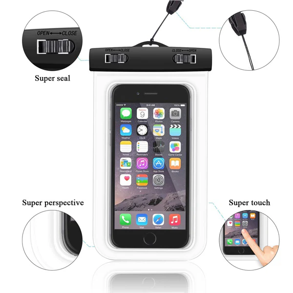 IPX8 Waterproof Case Underwater Transparent Cover - Touch Screen - M - Clear - Fonus A47 - Image 3