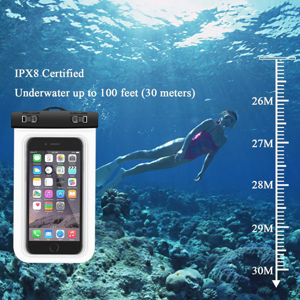 IPX8 Waterproof Case Underwater Transparent Cover - Touch Screen - M - Clear - Fonus A47 - Image 4