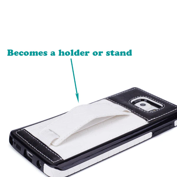 Leather Case Luxury Wallet Cover Credit Card ID Slot Stand - White - Selna N81 - Image 3