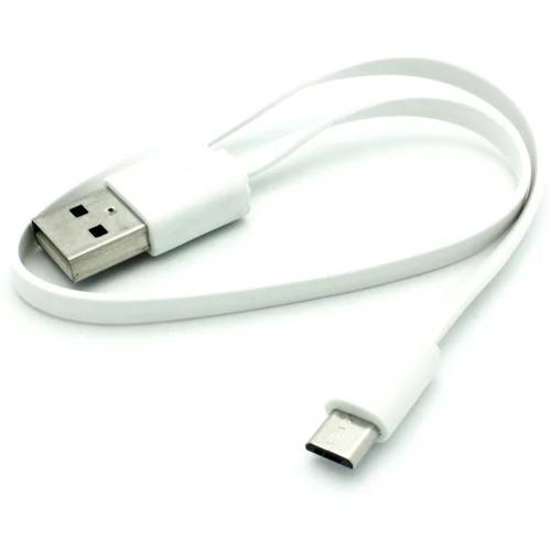 Short Micro USB Cable Charger Cord - Flat - White - Fonus G89 - Image 6