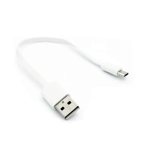 Short Micro USB Cable Charger Cord - Flat - White - Fonus B73 - Image 3