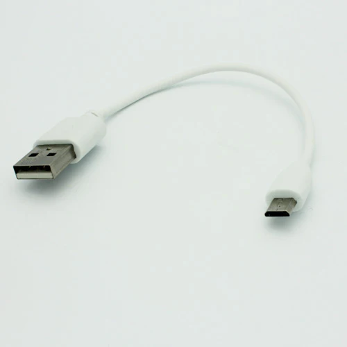 Short Micro USB Cable Charger Cord - TPE - White - Fonus C25 - Image 2