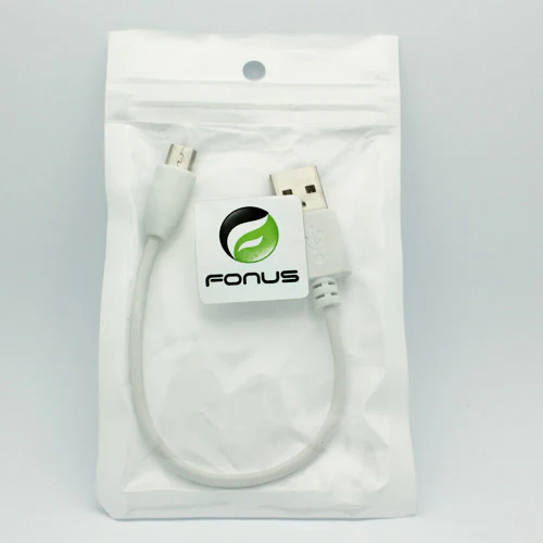 Short Micro USB Cable Charger Cord - TPE - White - Fonus C25 - Image 3