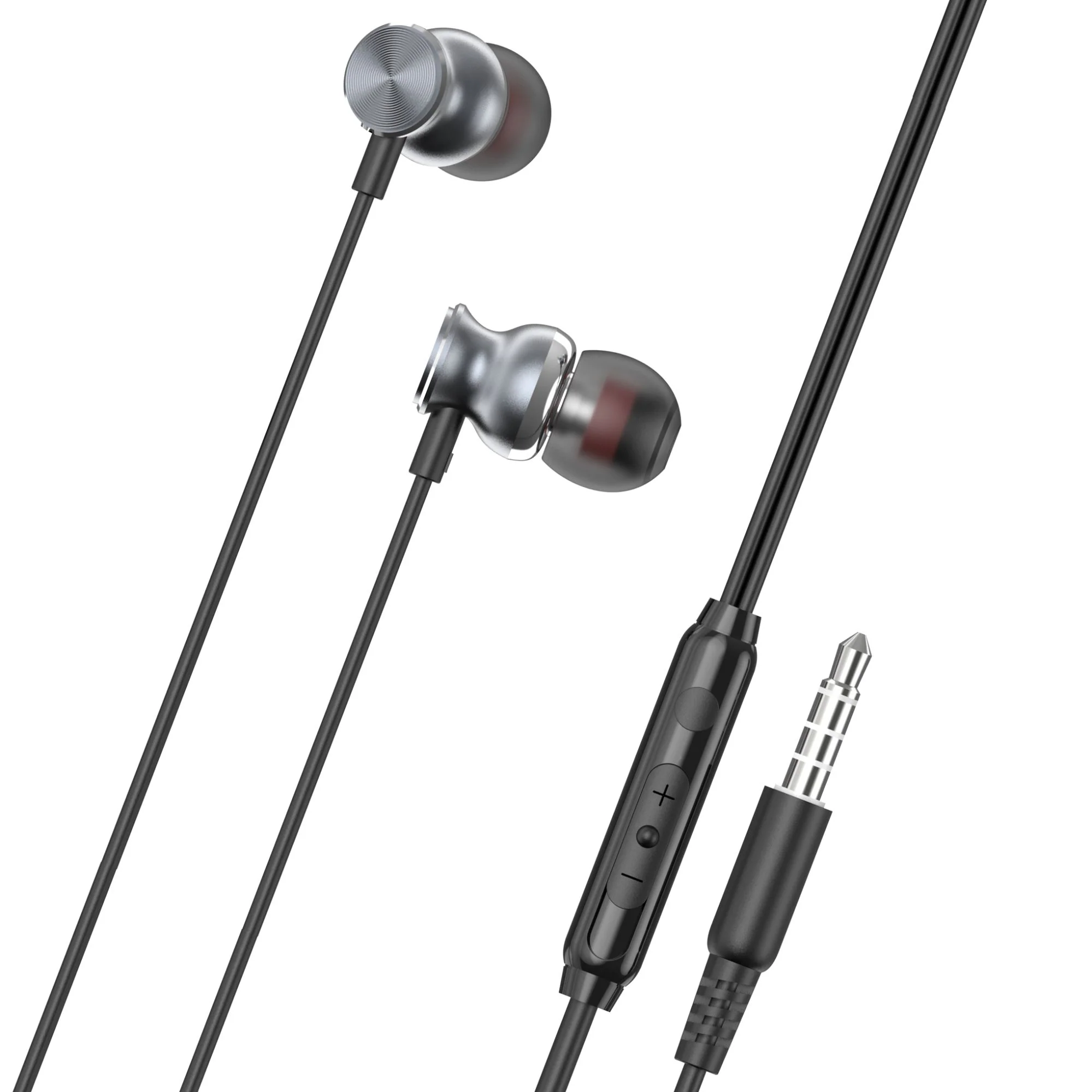 Wired Earphones Hi-Fi Sound Headphones Handsfree Mic Headset Metal Earbuds - ZDD99