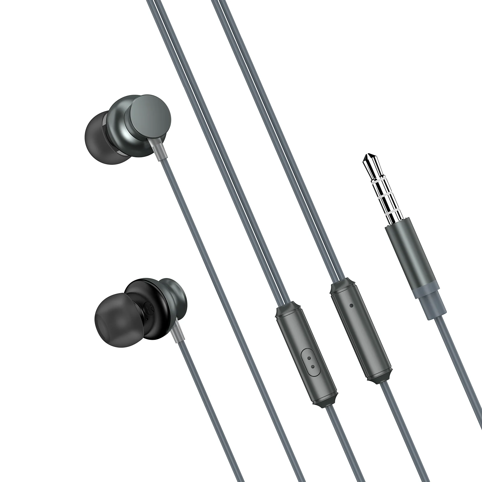 Wired Earphones Hi-Fi Sound Headphones Handsfree Mic Headset Metal Earbuds - ZDJ22