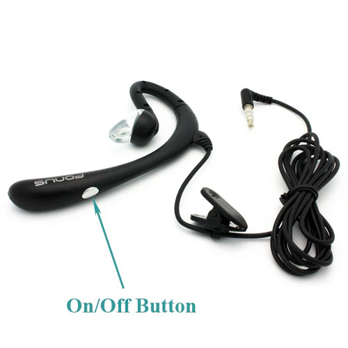 Behind The Ear Headphones Single Earphone with Microphone - Black - Fonus K57 - Image 4