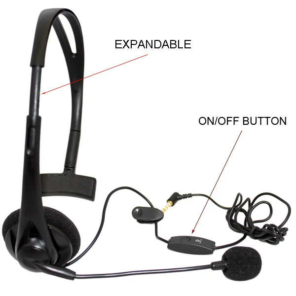 Over the Head Headphone Single Earphone 3.5mm - Boom Microphone - Black - Fonus M03 - Image 2