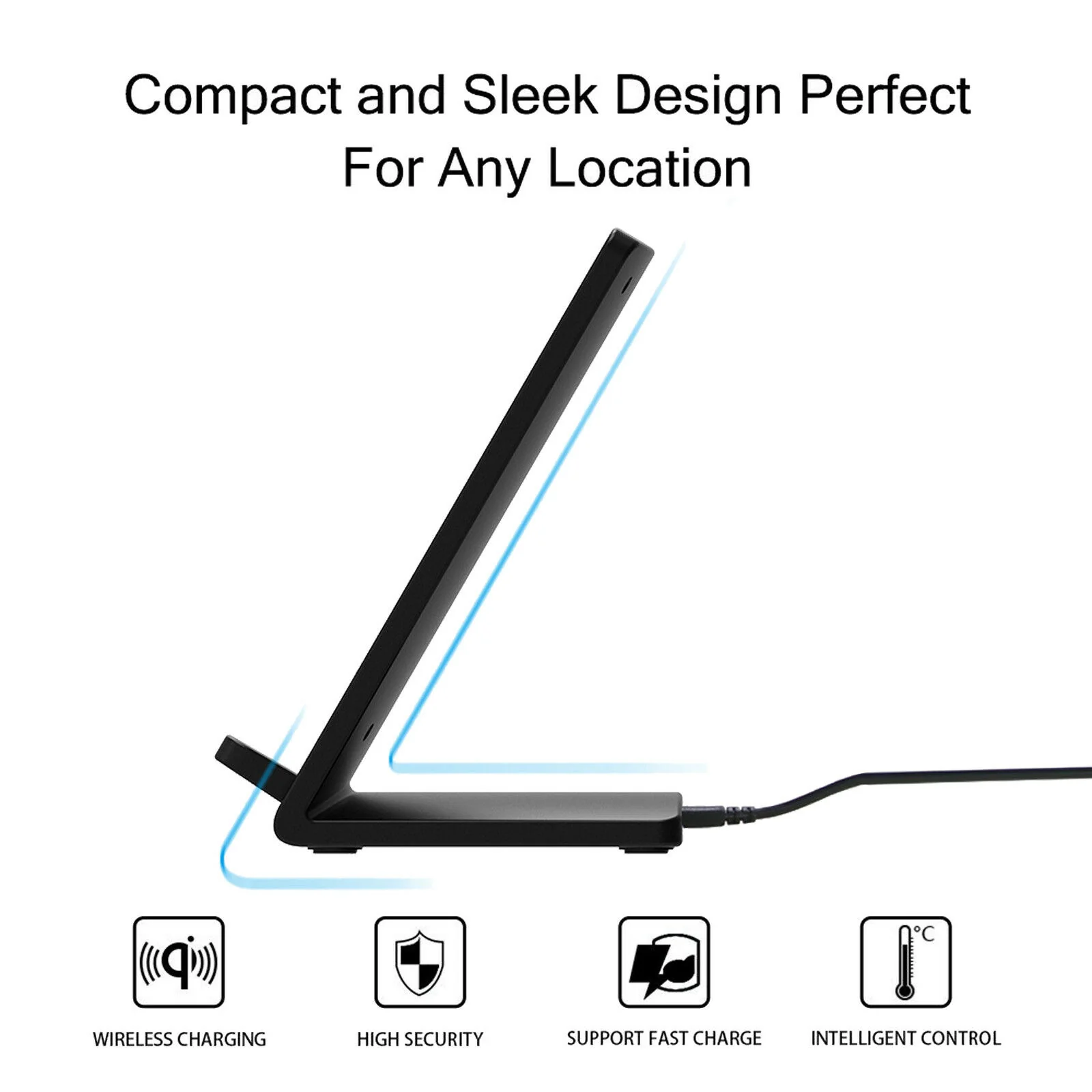 Wireless Charger 10W Fast Stand Detachable 2-Coils Charging Pad - ZDZS40 - Image 7