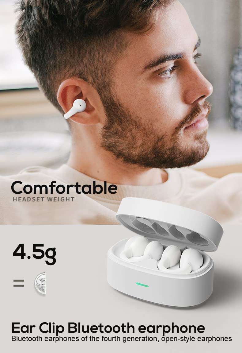 Wireless Ear-Clip TWS Earphones Bluetooth Earbuds True Stereo Charging Case Hands-free Mic Headset - ZDZ33 - Image 4