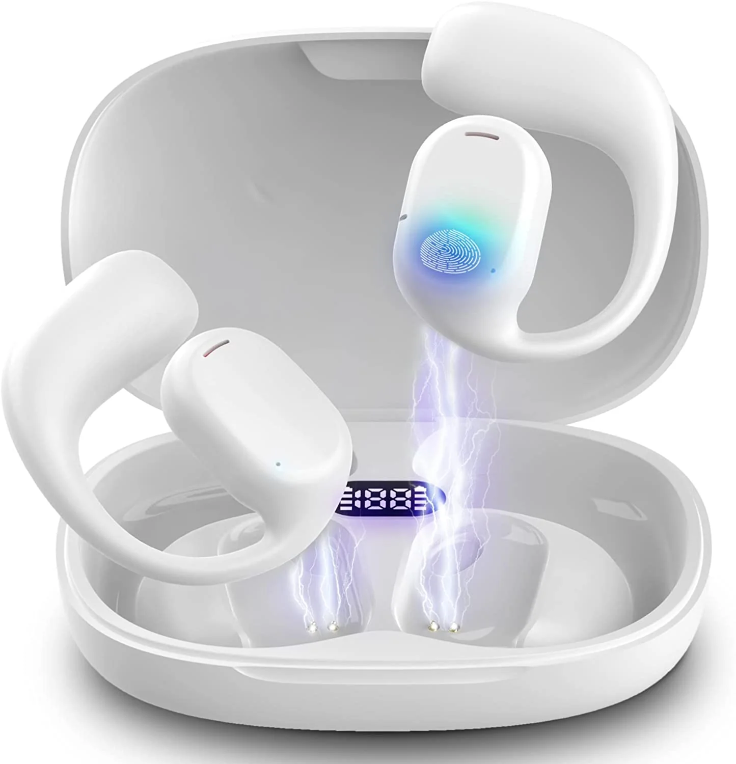 Wireless Ear-hook OWS Earphones Bluetooth Earbuds Over the Ear Headphones True Stereo Charging Case Hands-free Mic - ZDZ96