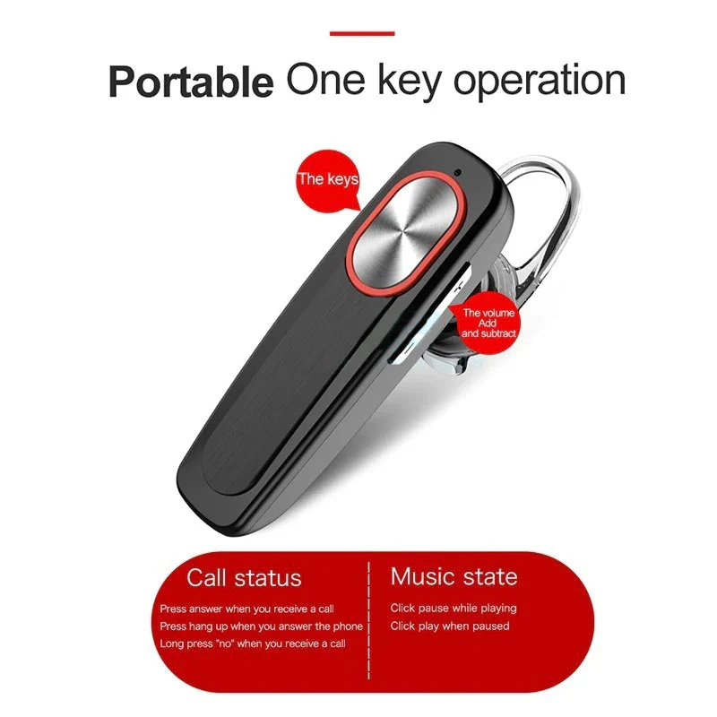 Wireless Earphone Mono Earbud Handsfree Mic Single Headphone Headset - ZDY84 - Image 5