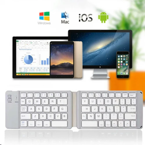 Bluetooth Keyboard Wireless Folding Rechargeable Portable - V26 - Image 2