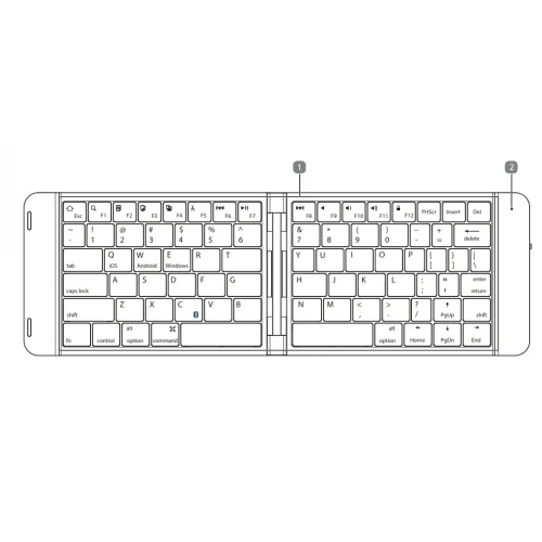 Bluetooth Keyboard Wireless Folding Rechargeable Portable - V26 - Image 6