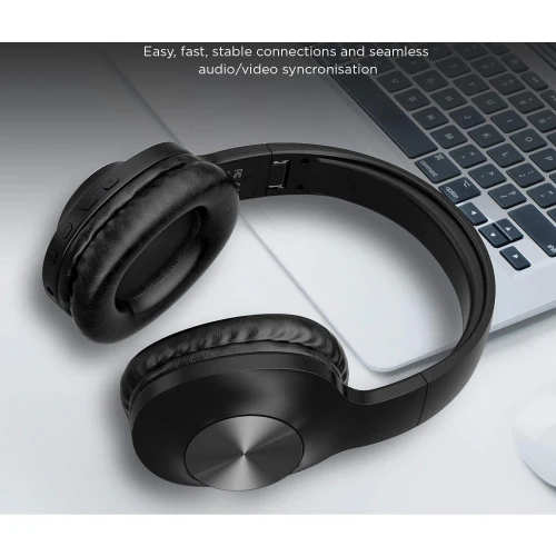 Over the Head Wireless Headphones Folding Headset - Black - L82 - Image 5
