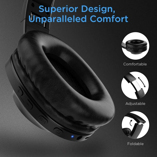 Over the Head Wireless Headphones Folding Headset - Black - L82 - Image 6
