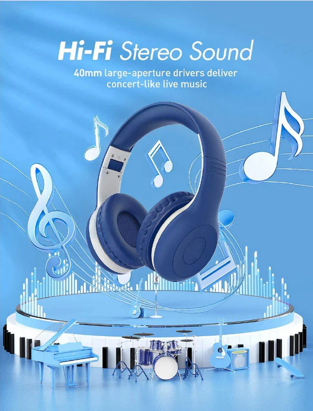 Wireless Headphones Over Ear Bluetooth Headset with Microphone - Image 5