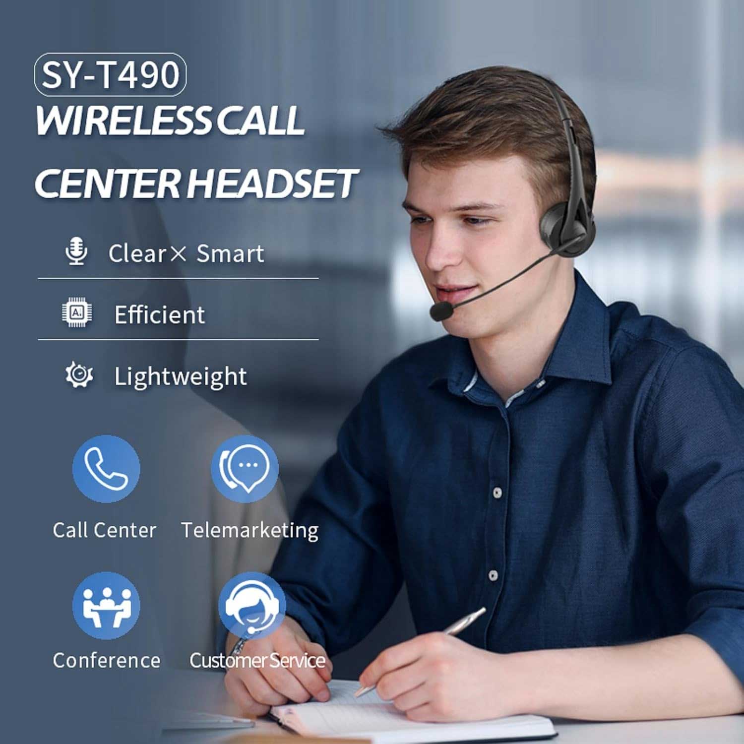 Wireless Headset Mic Headphone Bluetooth Earphone Hands-free - ZDY01 - Image 2