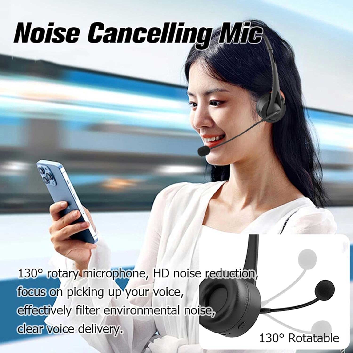 Wireless Headset Mic Headphone Bluetooth Earphone Hands-free - ZDY01 - Image 3