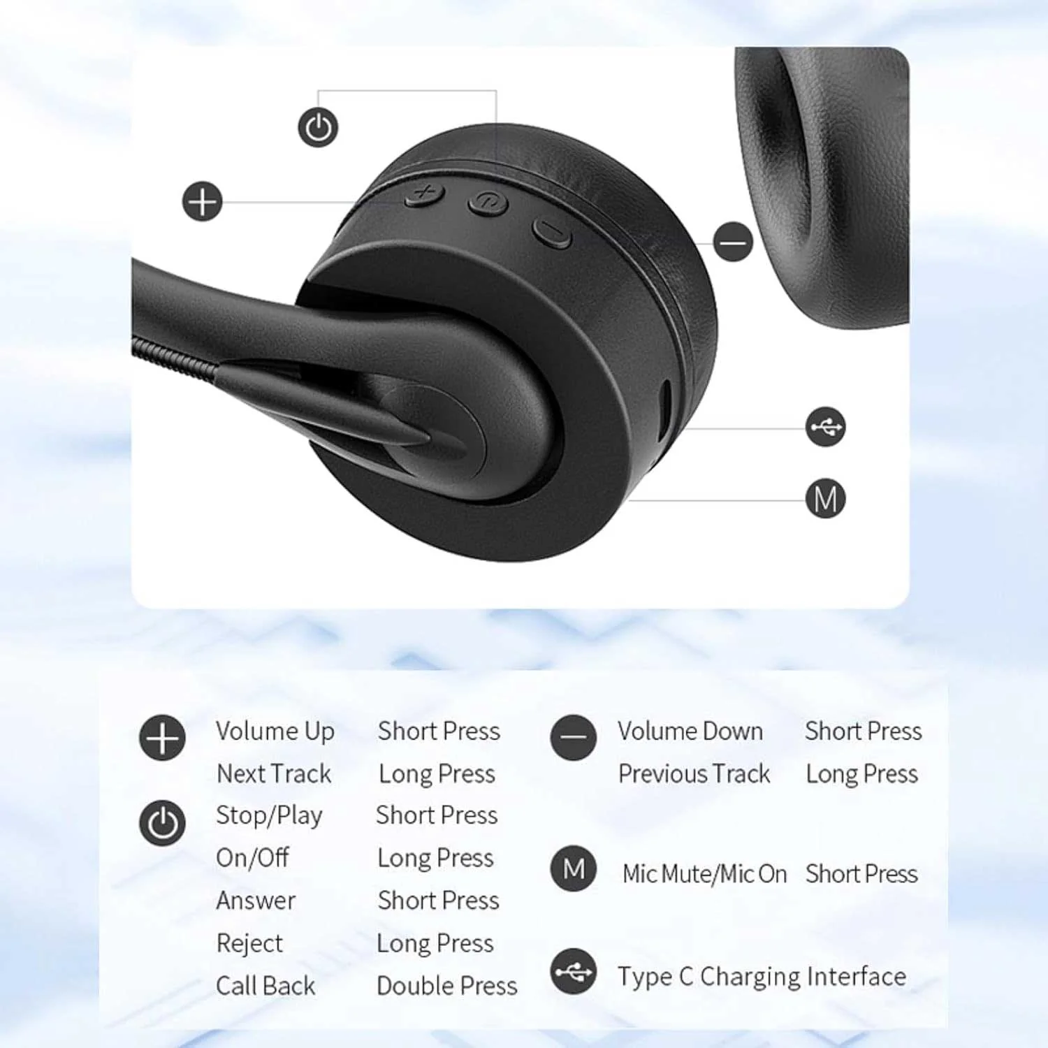 Wireless Headset Mic Headphone Bluetooth Earphone Hands-free - ZDY01 - Image 6