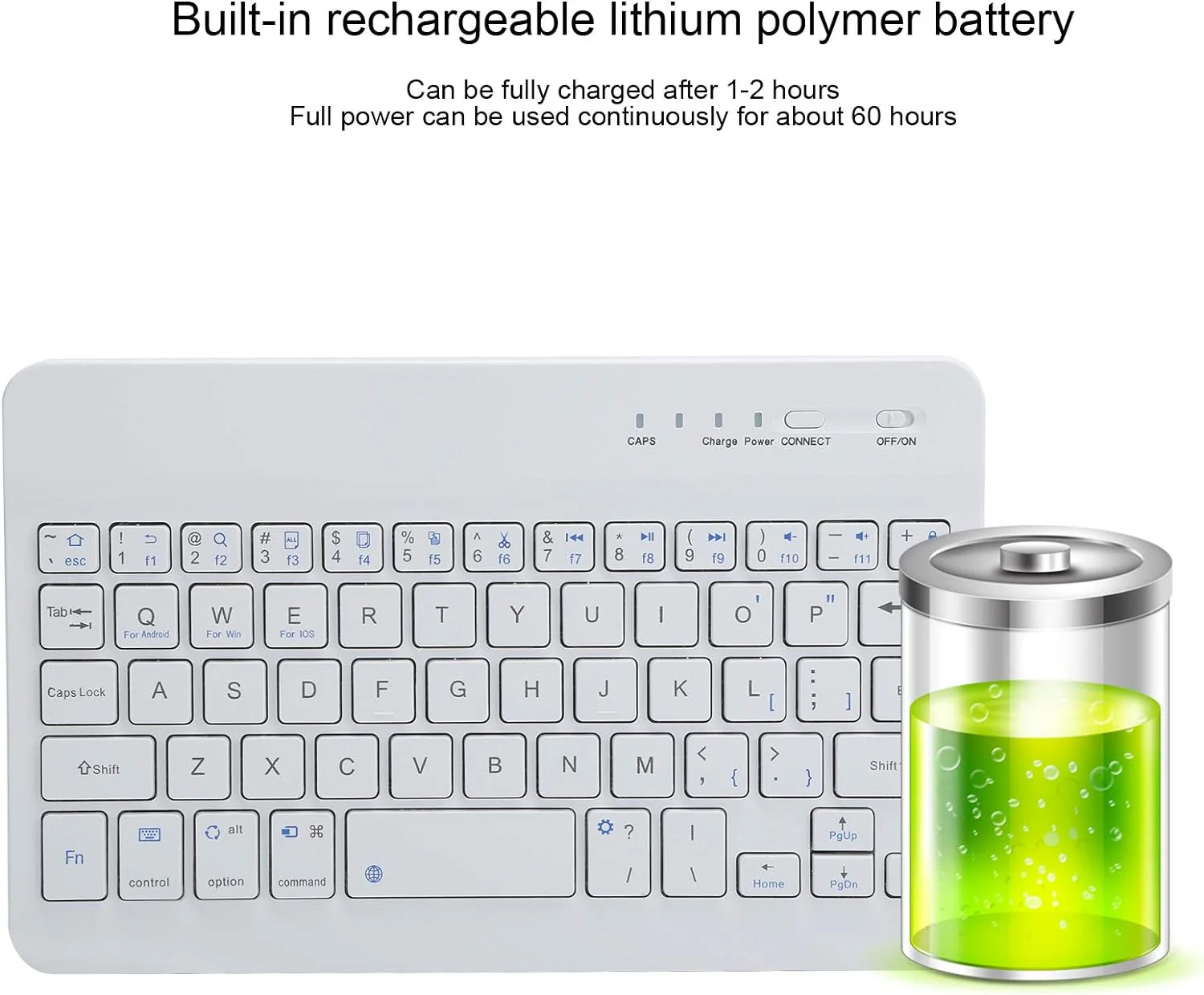 Wireless Keyboard Ultra Slim Rechargeable Portable Compact - ZDS79 - Image 2
